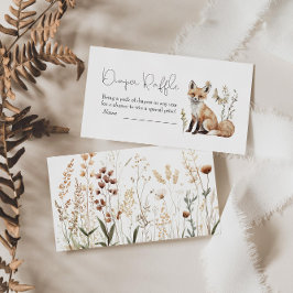 Tarjeta De Recepción Woodland Baby Shower Diaper Raffle