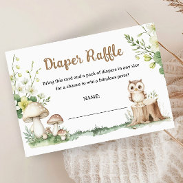 Tarjeta De Recepción Woodland Baby Shower Forest Diaper Raffle