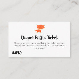 Tarjeta De Recepción Woodland Baby Shower Fox Diaper Raffle Ticket