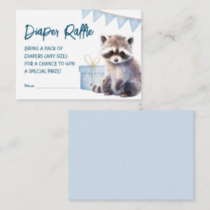 Tarjeta De Recepción Woodland Boy Baby Shower Diaper Raffle