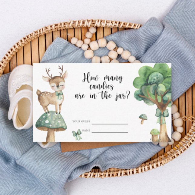Tarjeta De Recepción Woodland Deer adivina cuántos dulces (Subido por el creador)