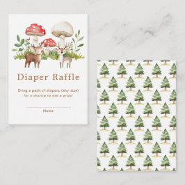 Tarjeta De Recepción Woodland Deer Baby Shower Diaper Raffle