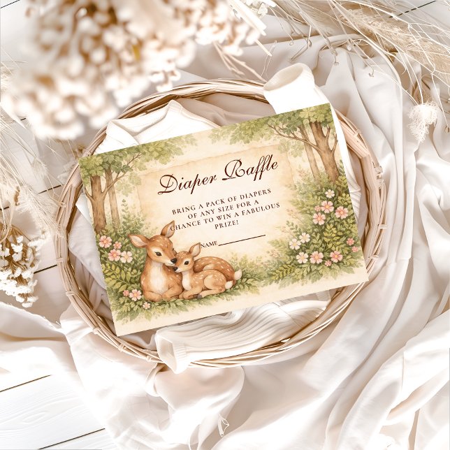Tarjeta De Recepción Woodland Deer Diapper Raffle (Subido por el creador)