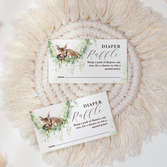 Tarjeta De Recepción Woodland Deer Greenery Baby Boy Shower Diaper (Subido por el creador)