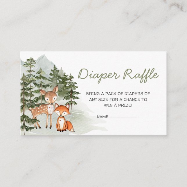 Tarjeta De Recepción Woodland deja que la aventura empiece el pañal Raf (Anverso)