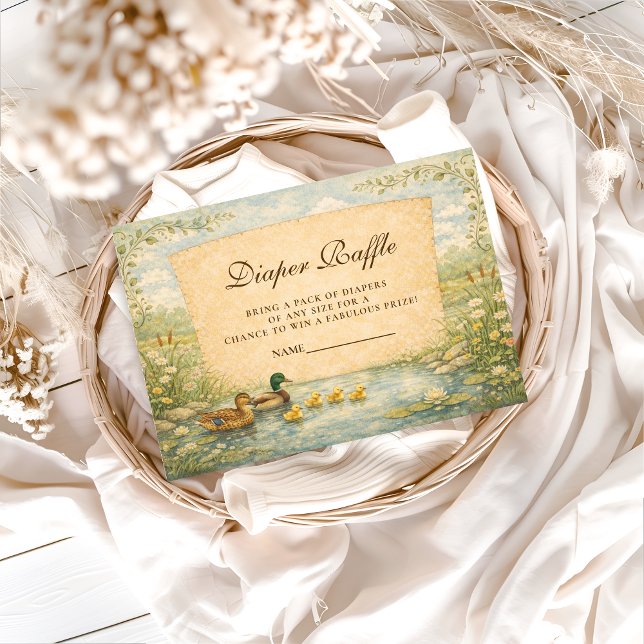 Tarjeta De Recepción Woodland Duck Diapper Raffle (Subido por el creador)