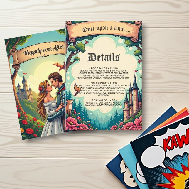 Tarjeta De Recepción Woodland Enchanted Forest Castle Fairytale Boda (Subido por el creador)