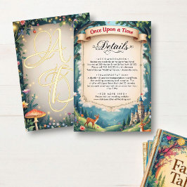 Tarjeta De Recepción Woodland Enchanted Forest Castle Fairytale Boda