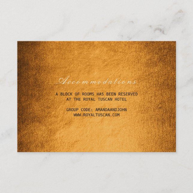 Tarjeta De Recepción Woodland Fall Autumn Boda Hotel Acomodation (Anverso)