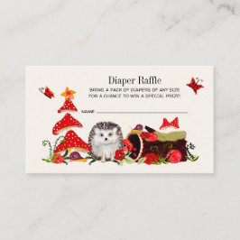 Tarjeta De Recepción Woodland Fall Hedgehog Baby Shower Diaper Raffle