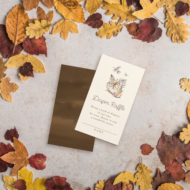 Tarjeta De Recepción Woodland Forest Animals Baby Shower Diaper Raffle (Subido por el creador)