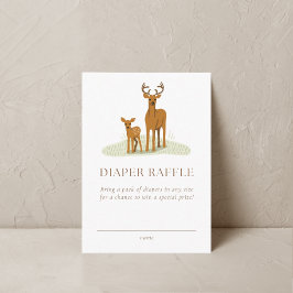Tarjeta De Recepción Woodland Forest Animals Diaper Raffle