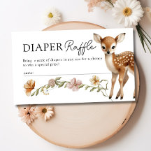 Woodland Forest Animals Diaper Raffle Baby Shower