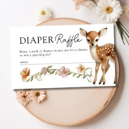 Tarjeta De Recepción Woodland Forest Animals Diaper Raffle Baby Shower