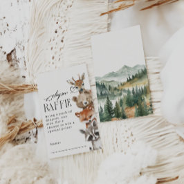 Tarjeta De Recepción Woodland Forest Animals Modern Baby Shower