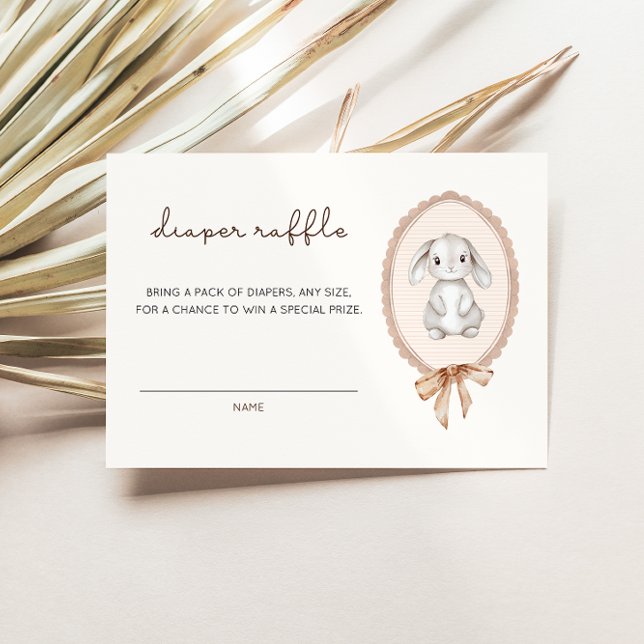 Tarjeta De Recepción Woodland Forest Bunny Baby Shower Diaper Raffle (Subido por el creador)
