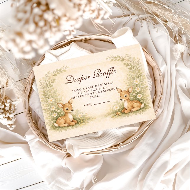 Tarjeta De Recepción Woodland Forest Diapper Raffle (Subido por el creador)
