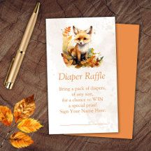 Woodland Fox Diaper Raffle Ticket
