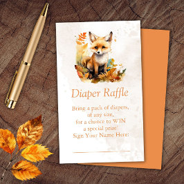 Tarjeta De Recepción Woodland Fox Diaper Raffle Ticket
