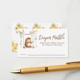 Tarjeta De Recepción Woodland Hedgehog Baby Shower Diaper Raffle