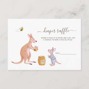 Tarjeta De Recepción Woodland Kangaroo Baby Shower Ticket Diaper Raffle