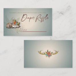 Tarjeta De Recepción Woodland Oh Baby Deer Animals Diaper Raffle