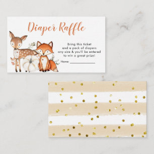 Tarjeta De Recepción Woodland Oh Boy Pumpkin Baby Shower Diaper Raffle