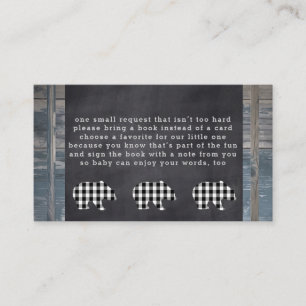 Tarjeta De Recepción Woodland Shower Bear Book Request Insert Cards