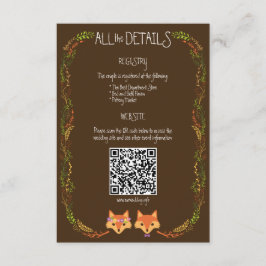Tarjeta De Recepción Woodland sincera engaña a Boda ruso