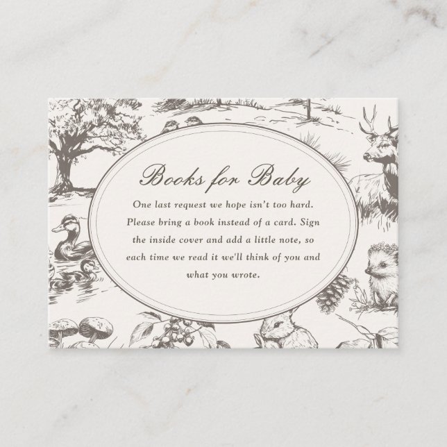 Tarjeta De Recepción Woodland Sketched Allover Print Books for Baby (Anverso)