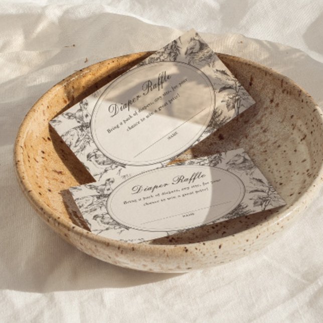 Tarjeta De Recepción Woodland Sketched Allover Print Diaper Raffle (Subido por el creador)