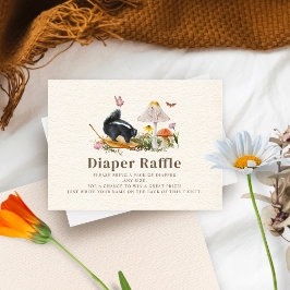 Tarjeta De Recepción Woodland Skunk Chica Baby Shower Diaper Raffle