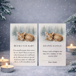 Tarjeta De Recepción Woodland Sleeping Baby Deer Winter Books for Baby