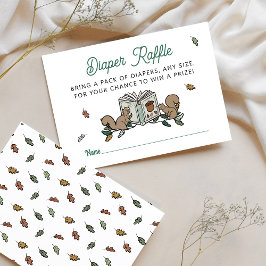 Tarjeta De Recepción Woodland Squirrels Storybook Diaper Raffle