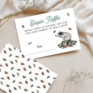 Tarjeta De Recepción Woodland Storybook Baby Shower Diaper Raffle
