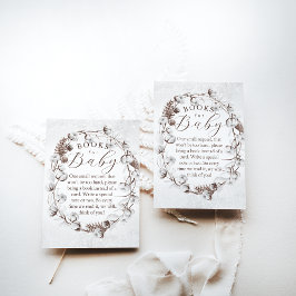 Tarjeta De Recepción Woodland Winter Floral Books Solicitud de Baby Sho