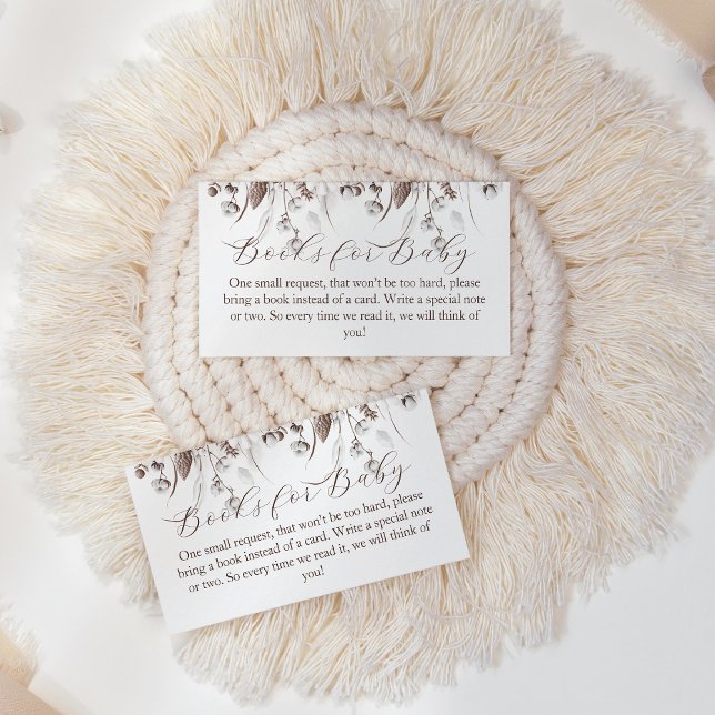 Tarjeta De Recepción Woodland Winter Floral Books Solicitud de Baby Sho (Subido por el creador)