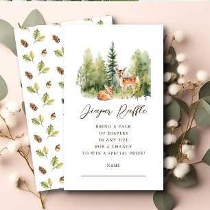 Tarjeta De Recepción Woodland Wonder Deer Diaper Ticket