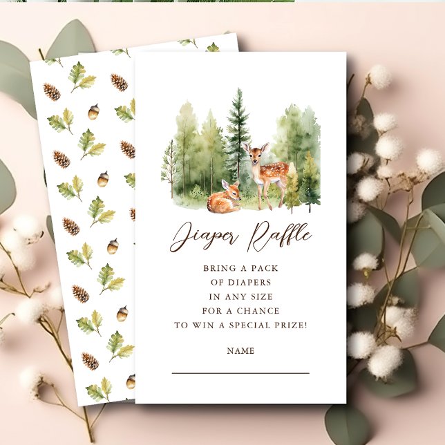 Tarjeta De Recepción Woodland Wonder Deer Diaper Ticket (Subido por el creador)