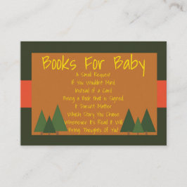 Tarjeta De Recepción Woodlands Baby Shower Bring A Book Insert