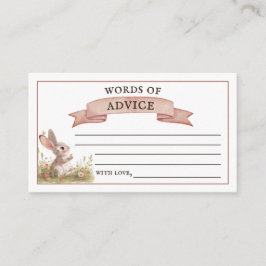 Tarjeta De Recepción Words of Advice Bunny Baby Shower