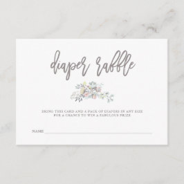 Tarjeta De Recepción Wreath Botánica Floral de acuarela | Diaper Raffle