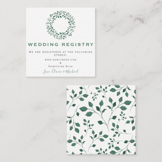 Tarjeta De Recepción Wreath de vegetación rústica | Inscripción en el R (Anverso / Reverso)