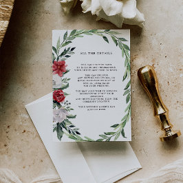 Tarjeta De Recepción Wreath navidades | Detalles del Boda de feriado fl