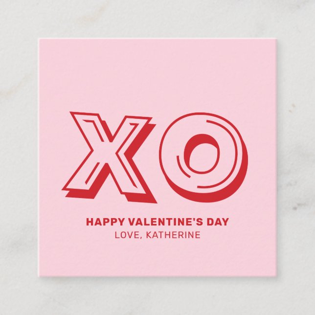 Tarjeta De Recepción XO Feliz Día de San Valentín personalizado moderno (Anverso)