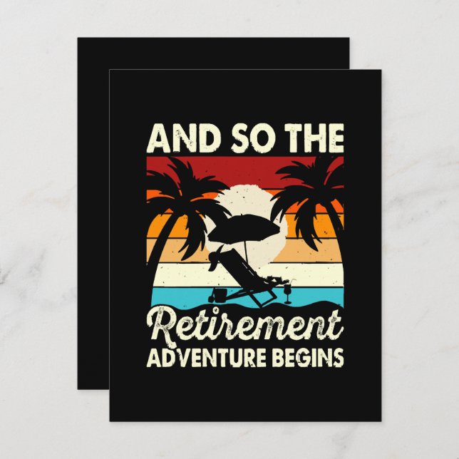 Tarjeta De Recepción Y Así Comienza La Aventura De Jubilación (Anverso / Reverso)