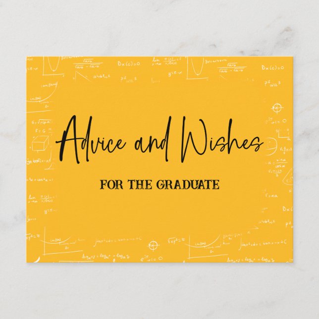 Tarjeta De Recepción Yellow Advice and Wishes for the Graduate  (Anverso)