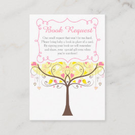 Tarjeta De Recepción Yellow and Coral Floral Baby Shower Book Request