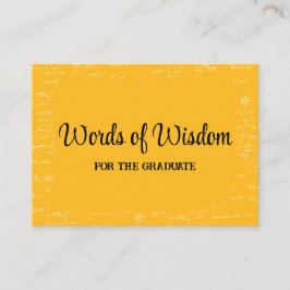Tarjeta De Recepción Yellow Black Graduate Words of Wisdom Advice