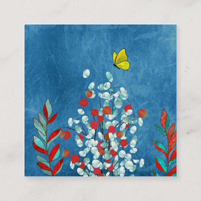 Tarjeta De Recepción Yellow Butterfly (Reverso)